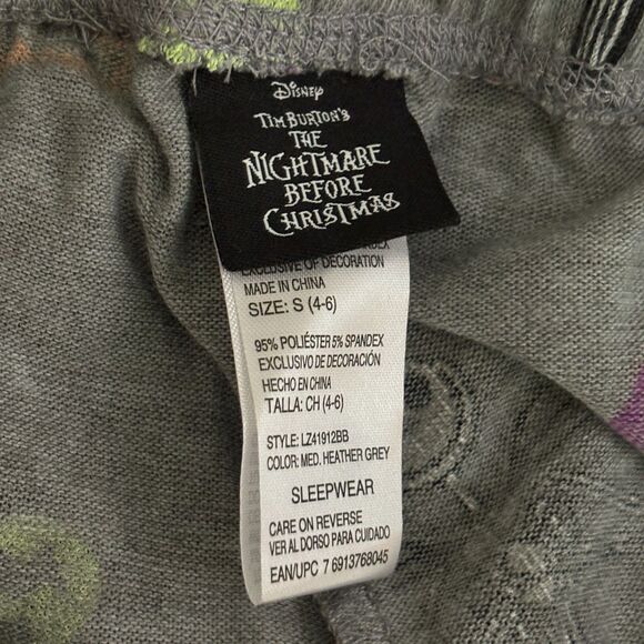 The Nightmare Before Christmas Jack Skellington Jogger Sleepwear Pants S 4-6 #C - Picture 7 of 8